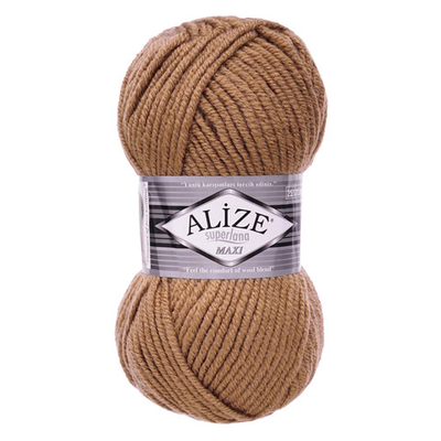 Пряжа Alize (Ализе) Superlana Maxi / уп.5 мот. по 100 г, 100 м, 466 тёмно-бежевый