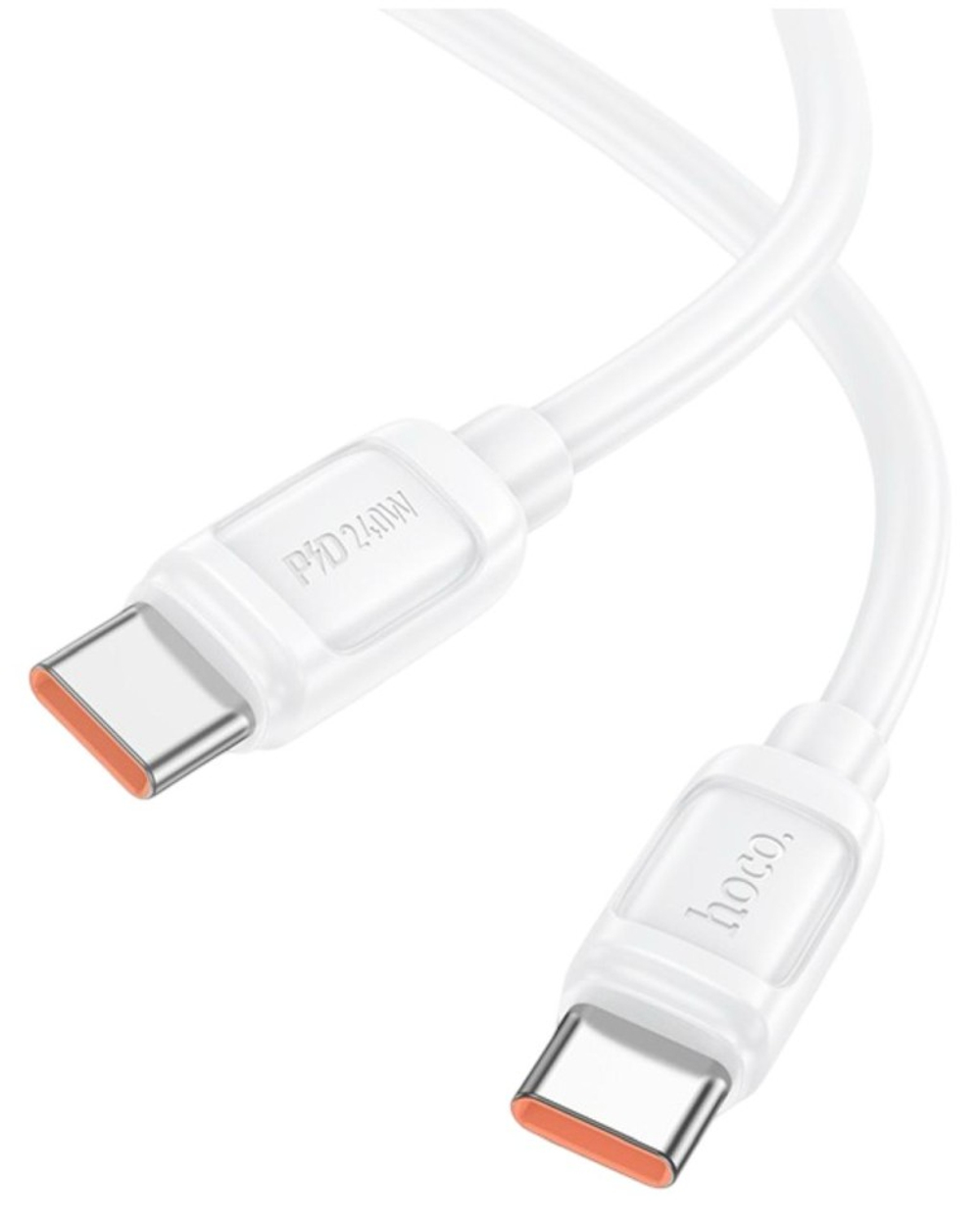 Usb Кабель-зарядка Type-C на Type-C Hoco X115 5A 240W 1м силиконовый белый
