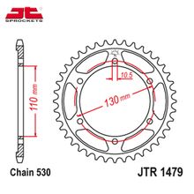 JT JTR1479.47 звезда задняя (ведомая), 47 зубьев