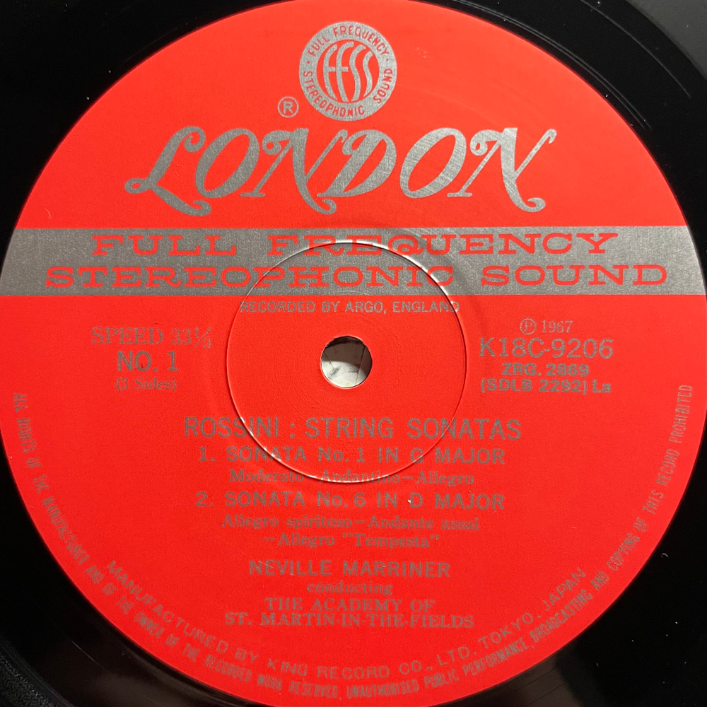Россини - Струнные сонаты 1-6 2LP (Япония)