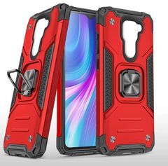 Противоударный чехол для Xiaomi Redmi Note 9 красный с пластиной для магнитного автодержателя и кольцом подставкой Противоударный чехол для Xiaomi Redmi Note 9 красный с пластиной для магнитного автодержателя и кольцом подставкой