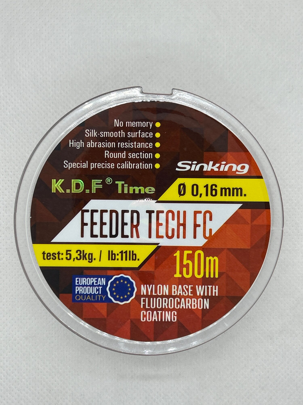 Леска с покрытием флюорокарбона KDF Feeder Tech FC 0,16мм 150 м