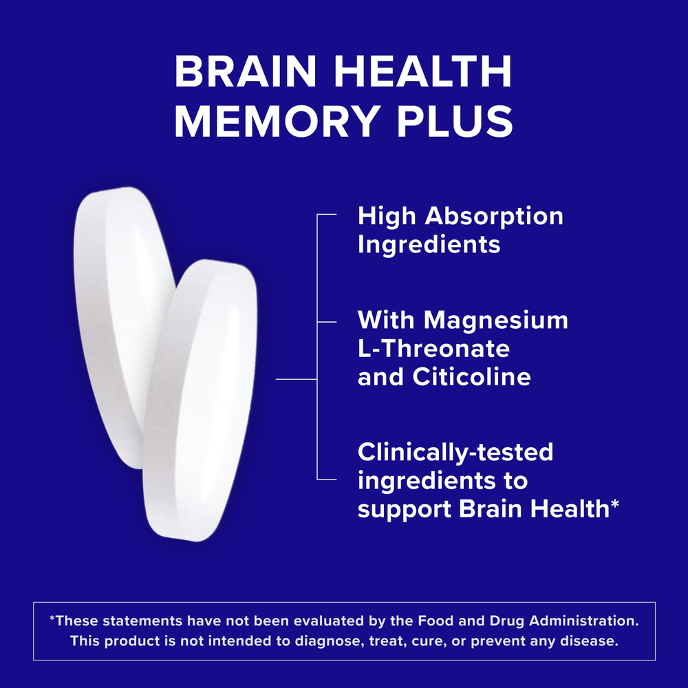 Qunol, Brain Health Memory Plus, 60 таблеток
