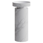 Раковина накладная рифленая с пьедесталом SOLE Corian 400*130 Calacatta