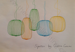Pendant design lamp  Spokes 1 by Foscarini (Yellow)
