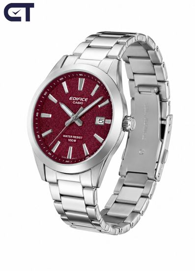 CASIO EFV-160D-4AVDF EDIFICE мужские наручные часы — компактная стальная модель с красным циферблатом