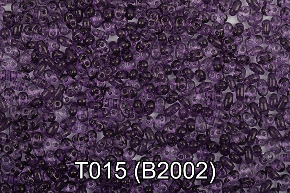 Бисер Gamma Twin 2.5х5 мм, 50 г (10х5 г), 1-й сорт T015 т.сиреневый, B2002, 321-96001