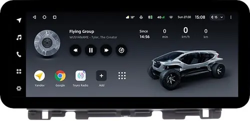 Магнитола для KIA Optima 4 2016-2020 (рамка 10) - Teyes LUX ONE ROUND монитор 12.3" 2K QLED на Android 10, Быстрая, CarPlay, 4G SIM-слот