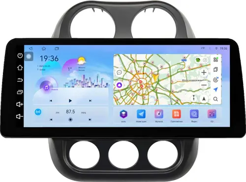 Магнитола для Jeep Compass 2011-2015 - FarCar S500-TS18 монитор 12.3" 2K QLED на Android 14, Быстрая, CarPlay, 4G SIM-слот