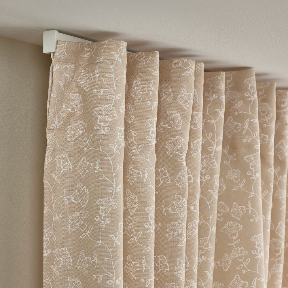 IKEA TRYSTÄVMAL  (ИКЕА ТРЙСТÄВМАЛ)  -  Штора, 2 шт, на ленте/бежево-белая, 145x300 см