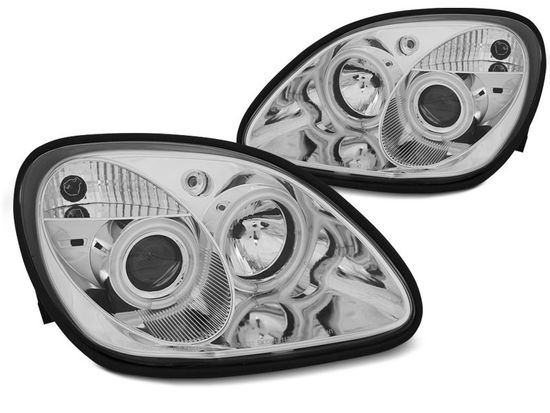 Передние фары angel eyes chrome для Mercedes SLK R170