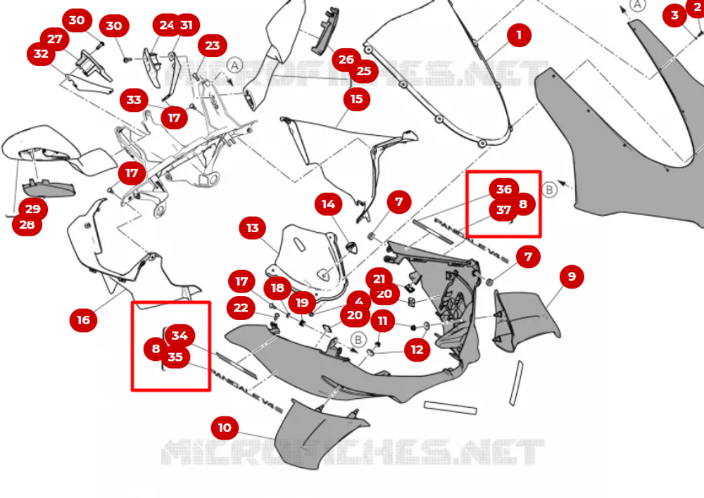 Ducati Накладка фары Panigale V4 S 48114761BA