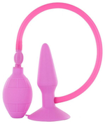 Розовая анальная пробка с расширением Inflatable Butt Plug Small - 10 см. (Цвет: розовый)