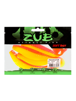 Приманка ZUB-PROVOCATOR 123мм(4,8")-5шт, (цвет 023) розовый верх - желтый низ