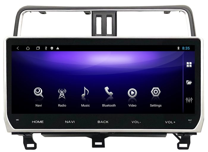 Магнитола для Toyota Land Cruiser Prado 150 2017-2023 - Kuberg ZH-T1204 монитор 12.3", Android 12, Быстрая, CarPlay, SIM-слот
