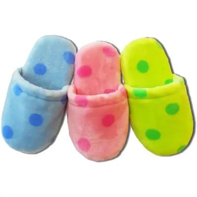 Тапочки домашние детские с закрытым носком «Горох», верх- велюрсофт, подклад-бязь, р. 31