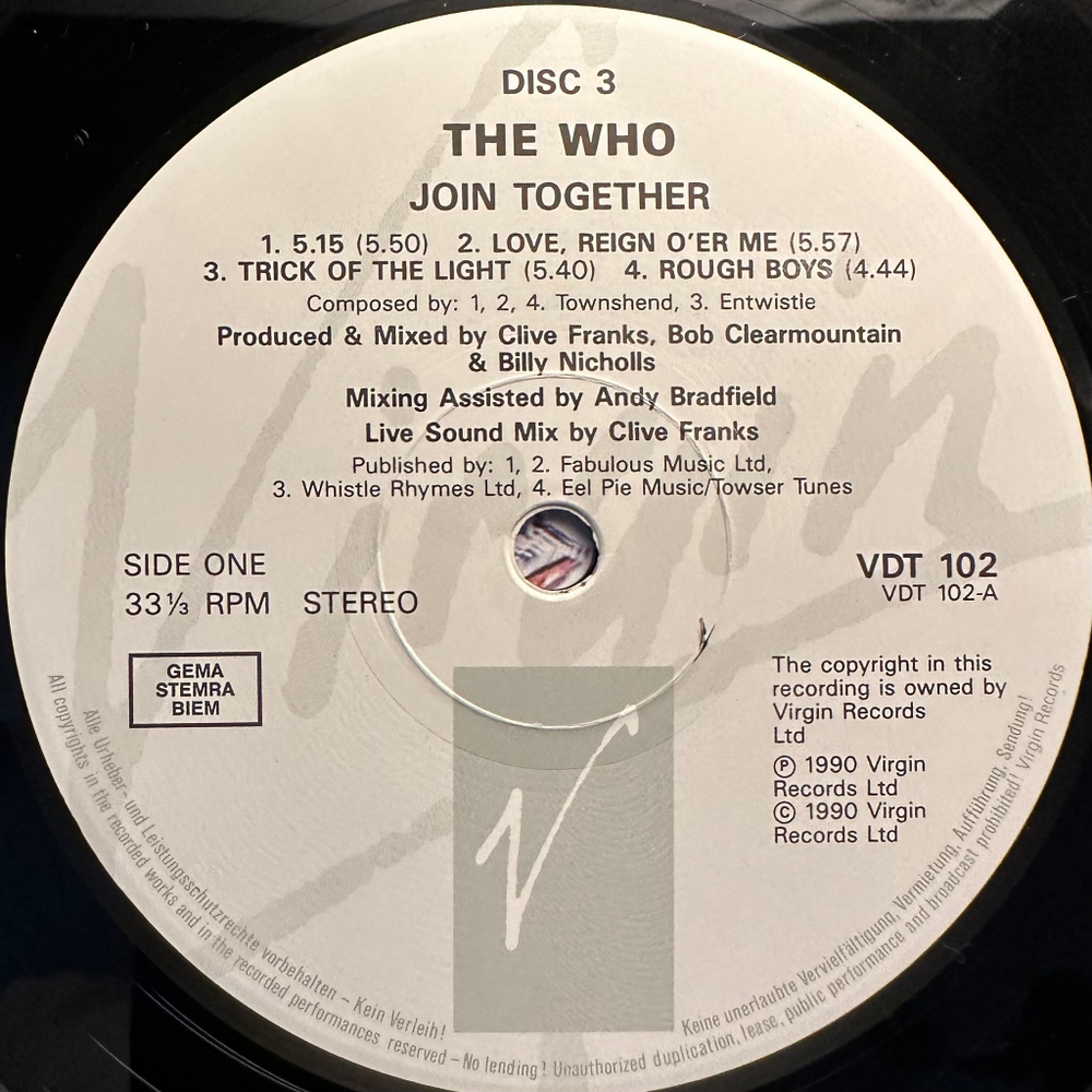 The Who – Join Together 3LP (Европа 1990г.)
