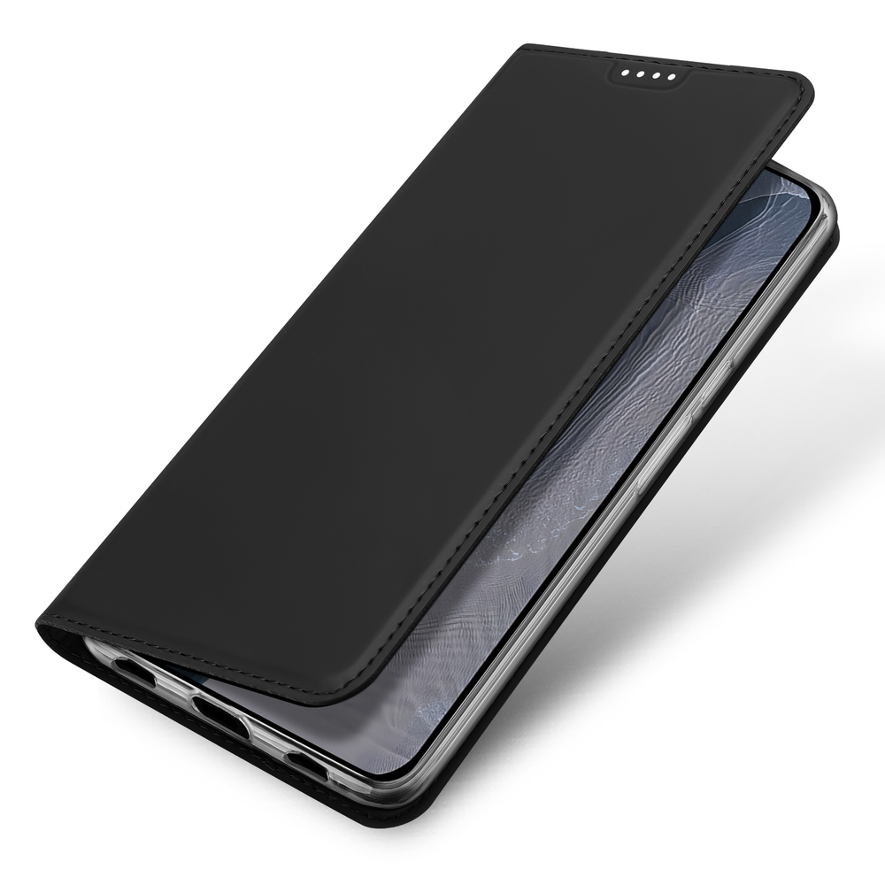 Чехол книжка из кожи черного цвета для Google Pixel 11 Pro XL, серия Skin Pro Series от Dux Ducis