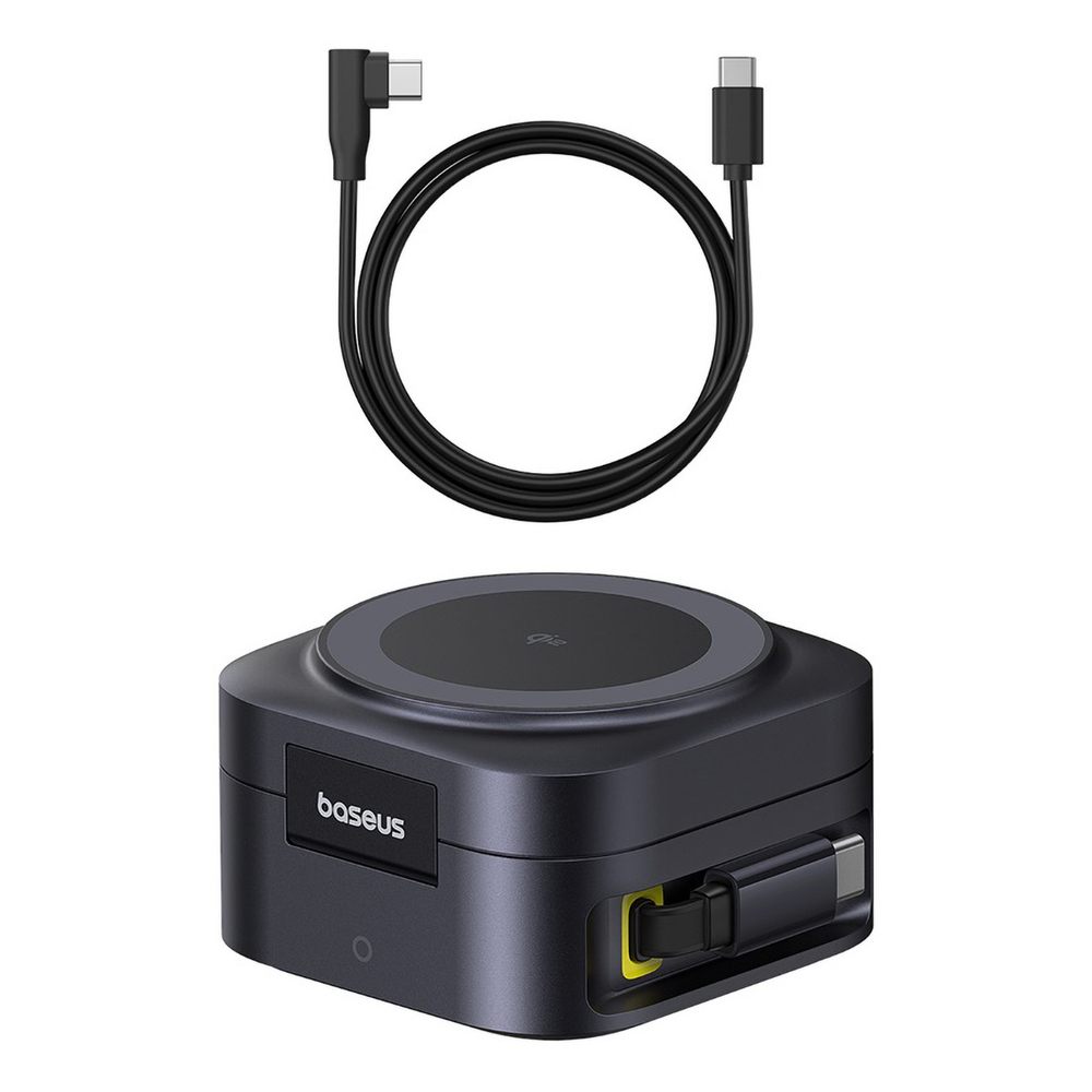 Зарядное устройство Baseus PicoGo 2-in-1 Magnetic Wireless Charger Qi2 15W + Retractable C 67W (MagSafe)