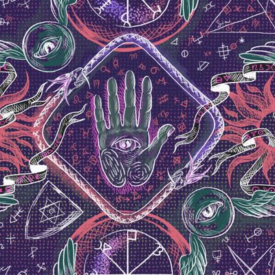 Мистическая хиромантия на фиолетовом