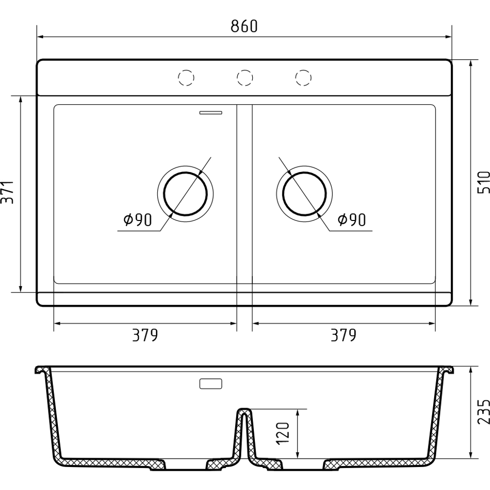 Rivelato FN-8638-2 Nero opaco