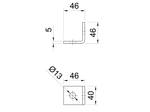 ТМС Strut уголок 90°, 2 отверстия, 46х46мм (оцинк.)