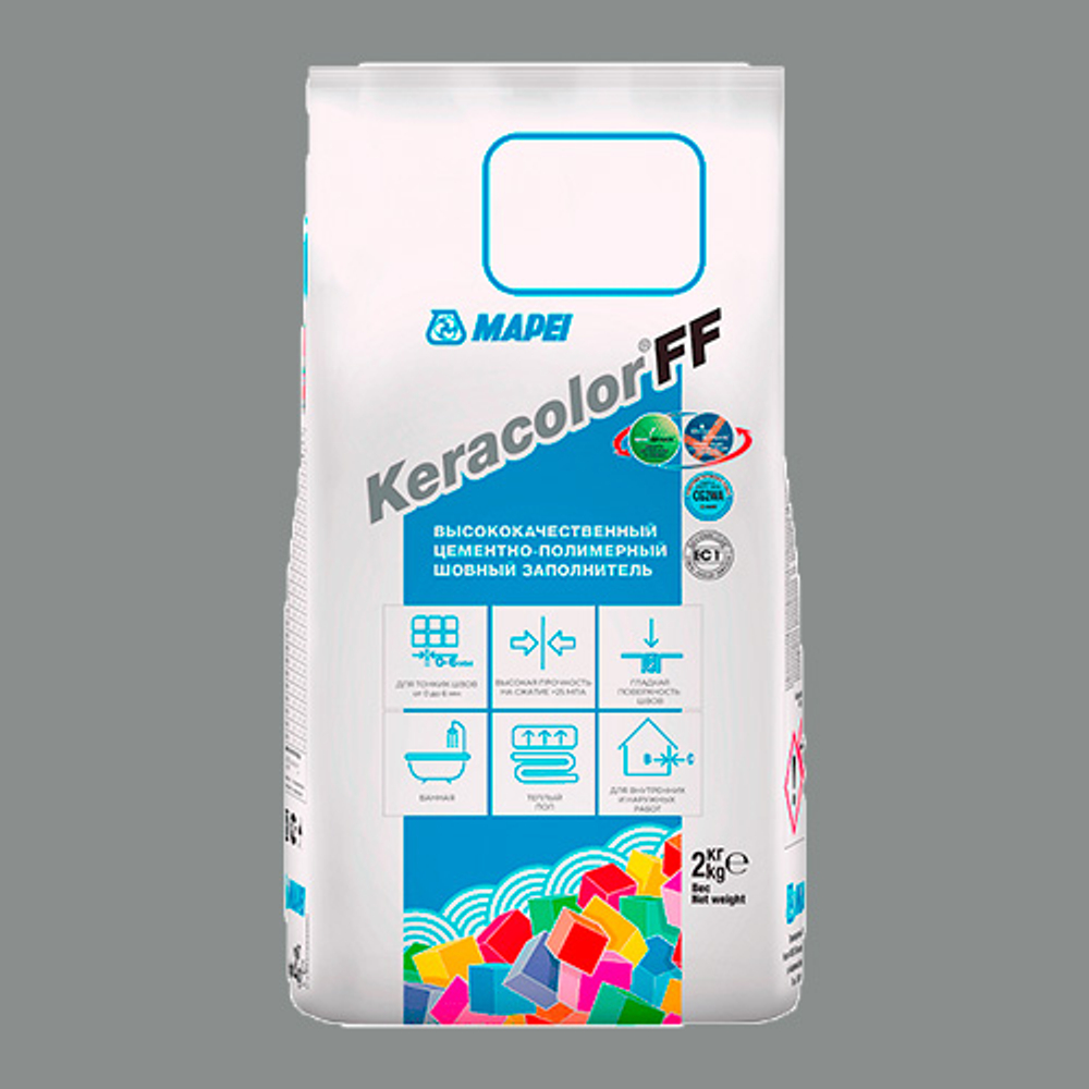 Затирка швов цементная Mapei Keracolor FF №112 Серый 2кг