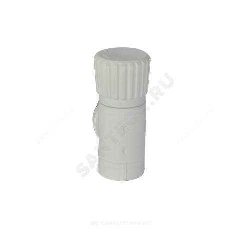 Клапан (вентиль) PP-R запорный белый Дн 20х1/2" Ру25 НР угловой для радиатора RTP (РосТурПласт) 10533