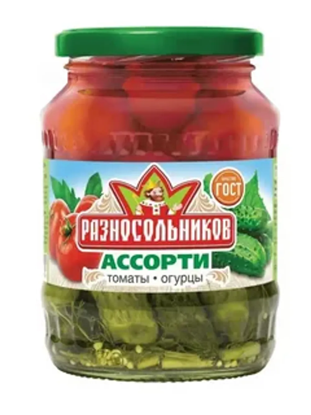 Ассорти Разносольников маринованное (огурцы и томаты) 680 гр