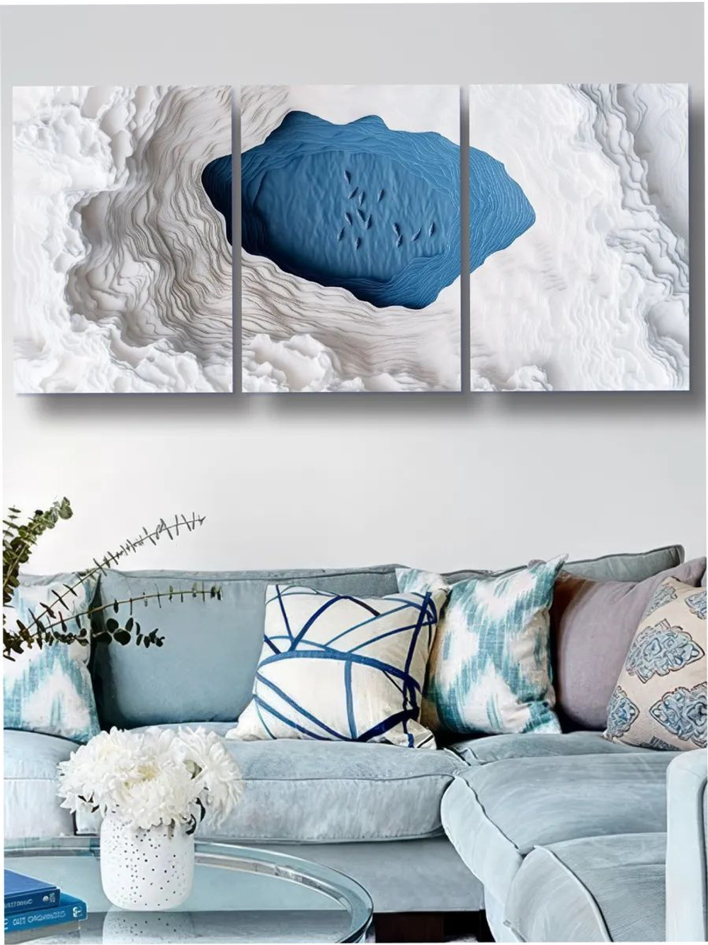 Картина Ледяное озеро модульная 50x70см 3шт.