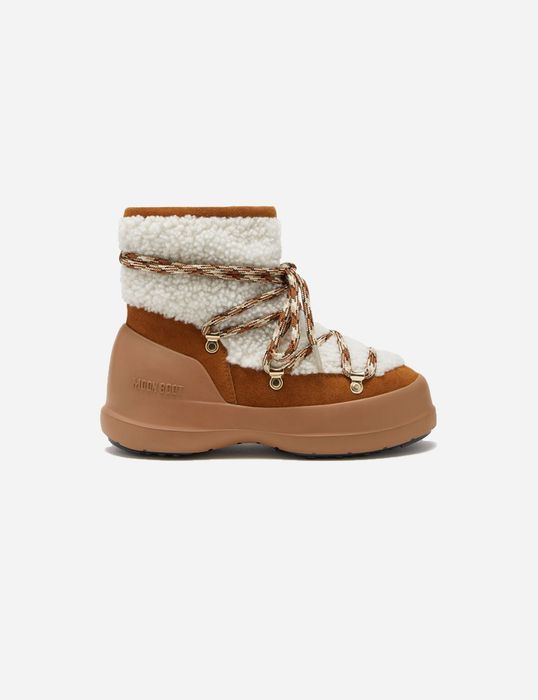 Moon Boot Hazelnut Shearling Luna Boots 