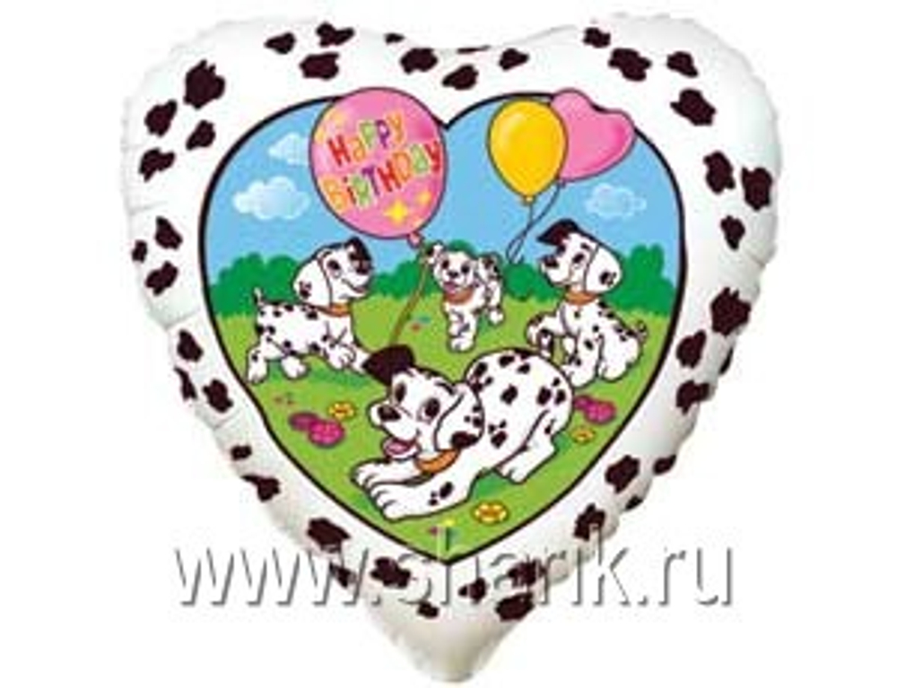 Ф 18" HB Далматины с шариками белый/FM