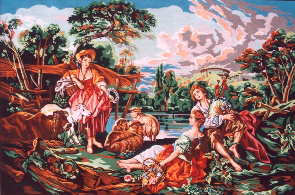 Рисунок для вышивания Soulos (канва жесткая), Прекрасные пастушки, 30х90 см