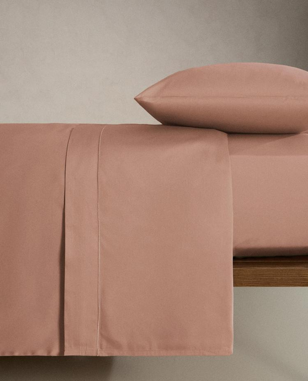 ZARA HOME (300 НИТЕЙ) ПРОСТЫНЯ ИЗ ХЛОПКА, РОЗОВЫЙ