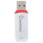 Флеш-диск 16 GB, SMARTBUY Crown, USB 2.0, белый, SB16GBCRW-W