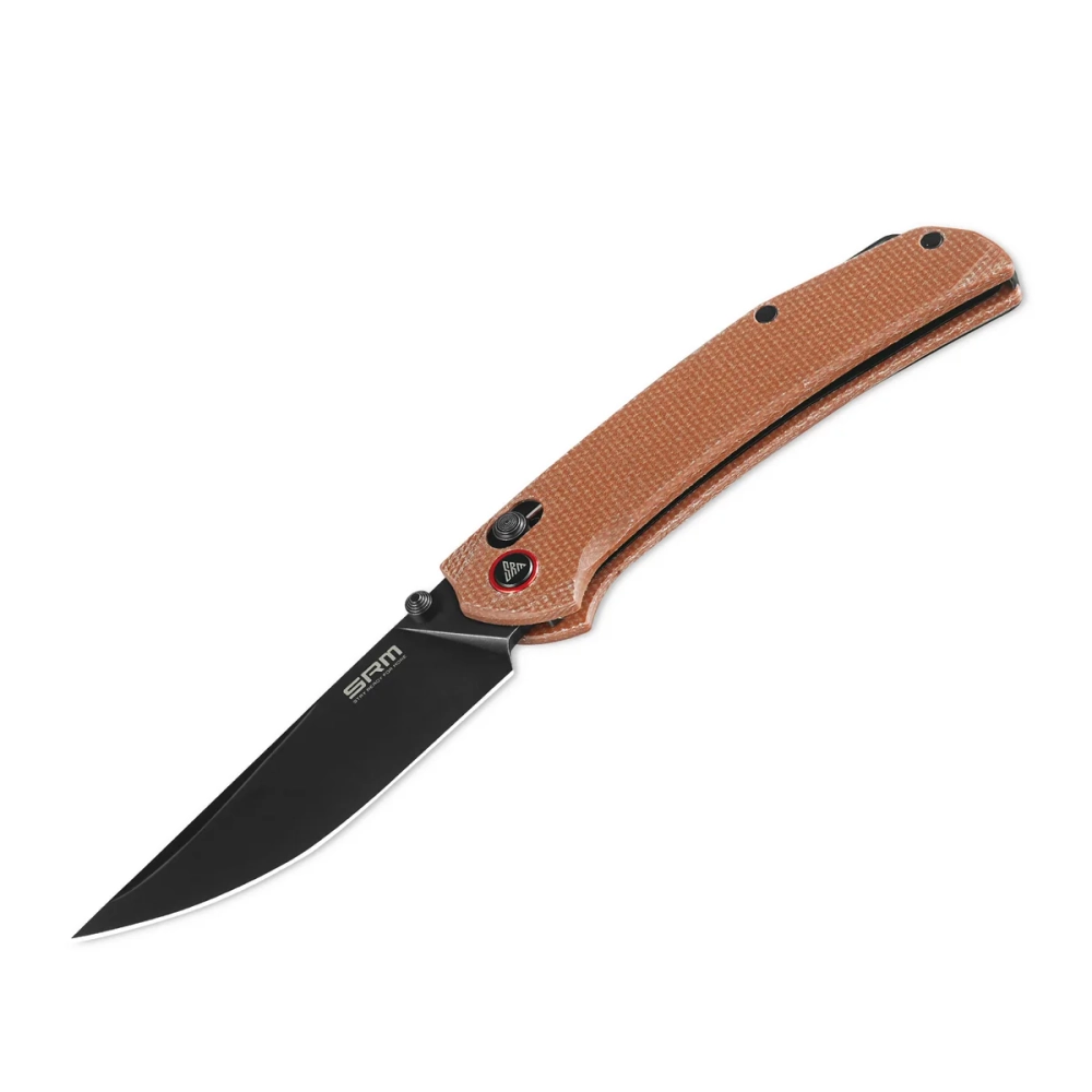 Нож складной SRM 411L-MN Asika Black PVD (14C28N, Brown Micarta)