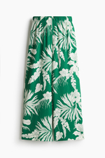 Широкие брюки из джерси — Белый/В коричневую полоску - H&M