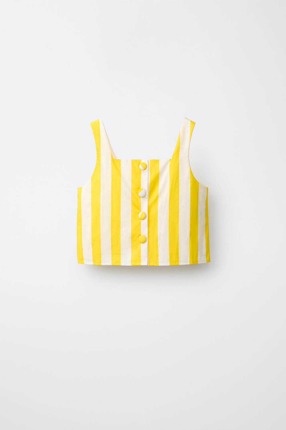 ZARA ТОП В ПОЛОСКУ С ПУГОВИЦАМИ, ЖЕЛТЫЙ