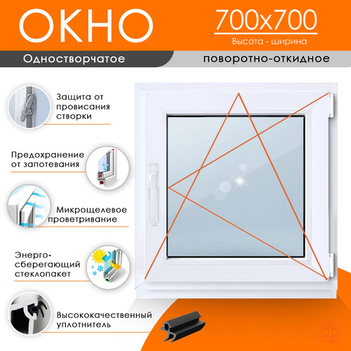 Пластиковое окно 700 х 700 ТермА Эко