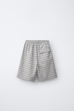 ZARA ШОРТЫ В КЛЕТКУ, ЭКРЮ