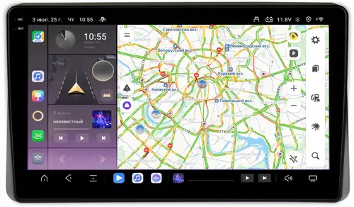 Магнитола для Volkswagen T5, T6, Tiguan, Passat, Polo, Jetta, Amarok, Golf и др., Skoda Fabia, Rapid - Kuberg SF-1075 QLed+2K, Android 13, Быстрейшая, CarPlay, 4G SIM-слот
