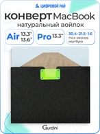 Конверт Gurdini Felt Envelope for Macbook Air 13.3 / 13.6 / Pro 13 / Neo Серый