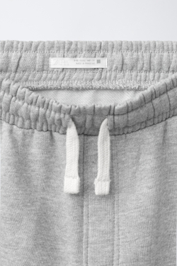 ZARA БРЮКИ BARREL ИЗ ФУТЕРА, СЕРЫЙ МЕЛАНЖ