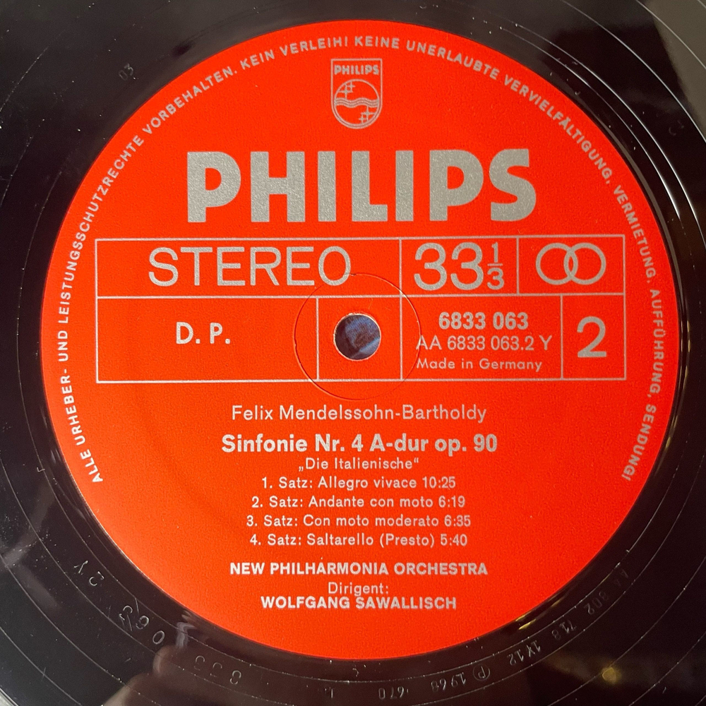 Винтажная виниловая пластинка LP Schubert Шуберт, Mendelssohn Мендельсон, Wolfgang Sawallisch, Unvollendete , Italienische Symphonie (Германия 1977)