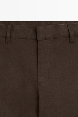 Massimo Dutti Брюки из эластичной хлопковой смеси, шоколадный