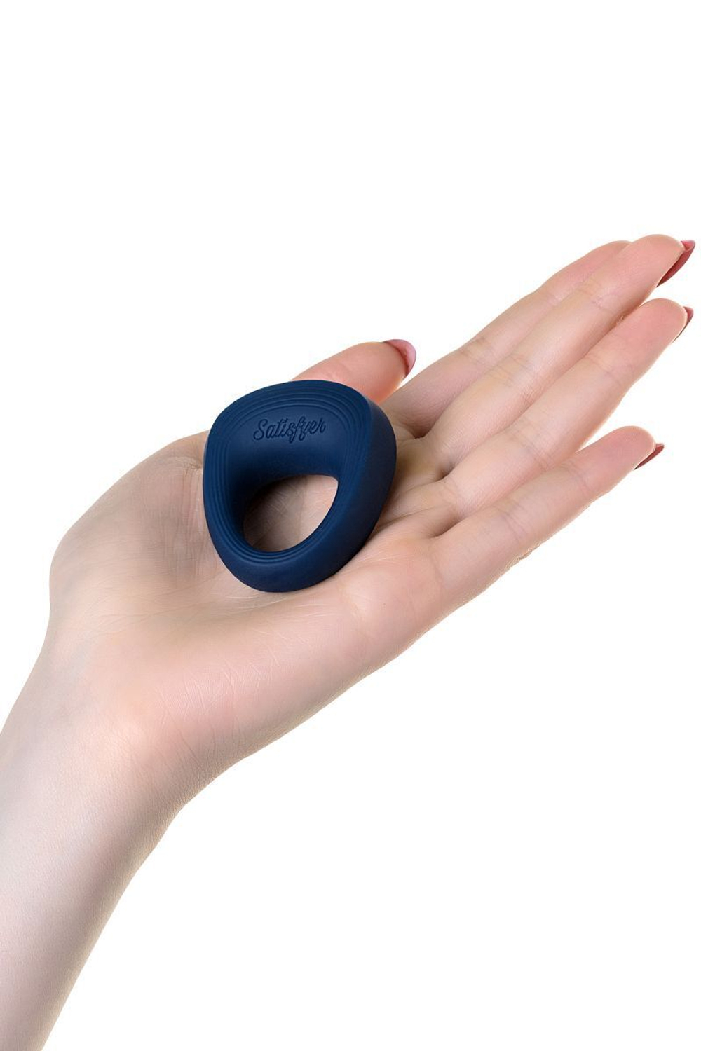 Синее эрекционное кольцо на пенис Satisfyer Power Ring (Цвет: синий)