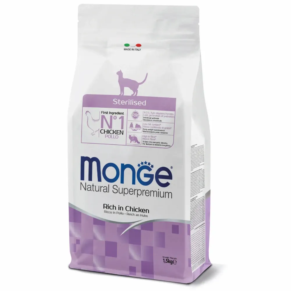 Сухой корм Monge Cat Daily Line Sterilised для стерилизованных кошек, из курицы