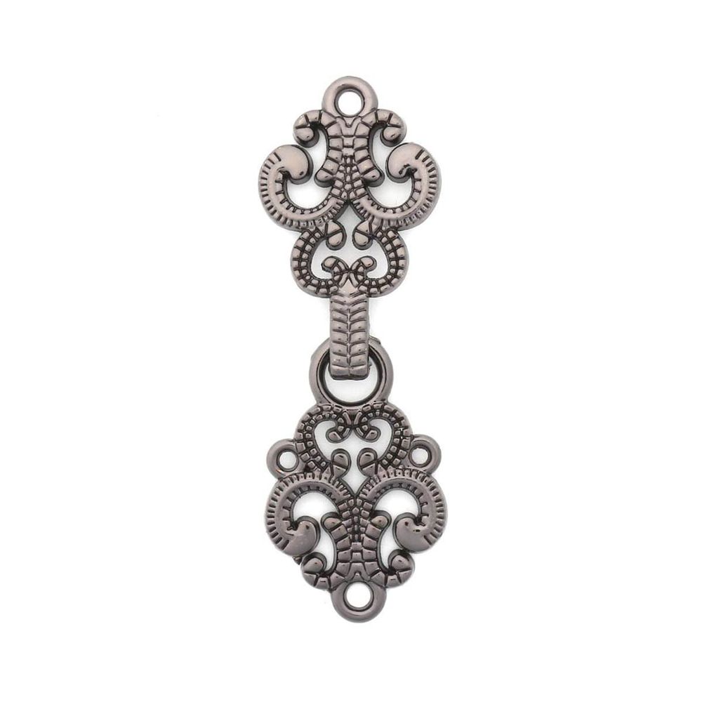 Крючки пришивные декоративные 59х20 мм, pewter, 6 шт