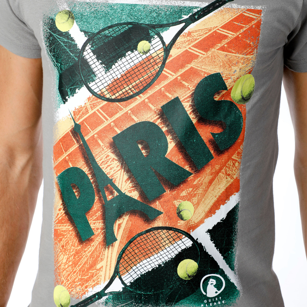 Мужское теннисное поло Quiet Please Paris Tour Eiffel Men - Grey, Multicoloured