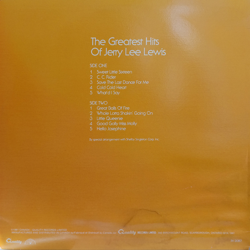 Jerry Lee Lewis / Greatest Hits (LP)